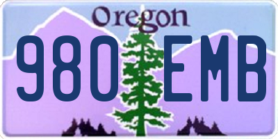 OR license plate 980EMB