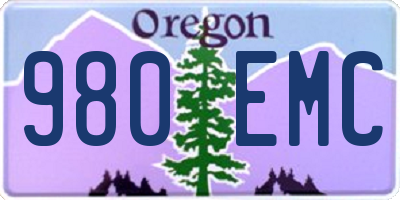 OR license plate 980EMC