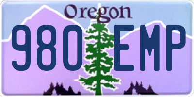 OR license plate 980EMP
