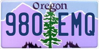 OR license plate 980EMQ