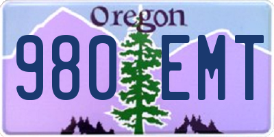 OR license plate 980EMT