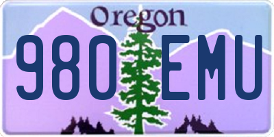 OR license plate 980EMU