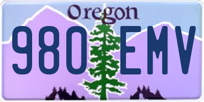 OR license plate 980EMV