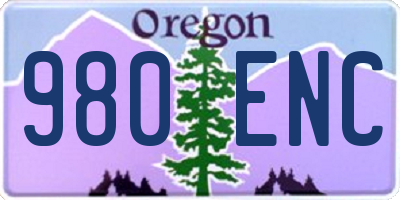 OR license plate 980ENC