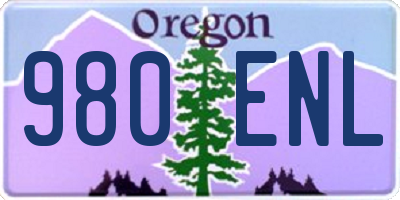 OR license plate 980ENL
