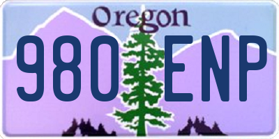 OR license plate 980ENP