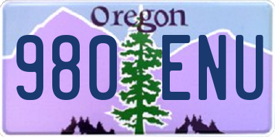 OR license plate 980ENU