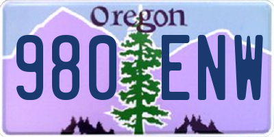 OR license plate 980ENW