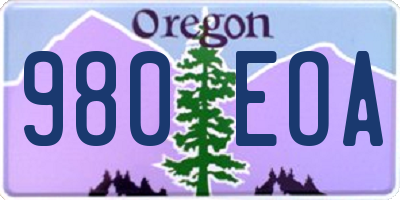 OR license plate 980EOA