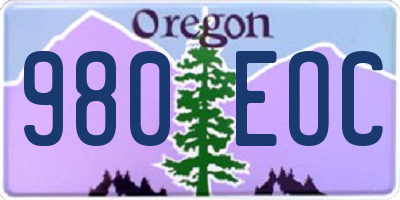 OR license plate 980EOC