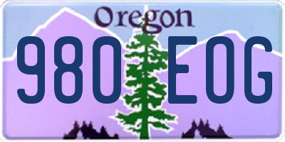 OR license plate 980EOG