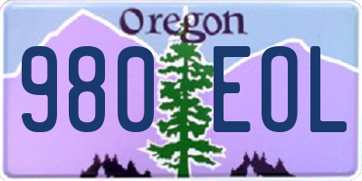 OR license plate 980EOL