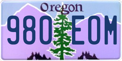 OR license plate 980EOM