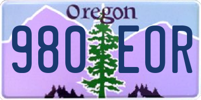 OR license plate 980EOR