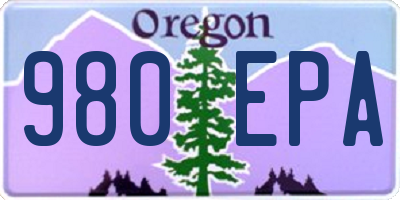 OR license plate 980EPA
