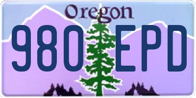 OR license plate 980EPD