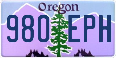 OR license plate 980EPH