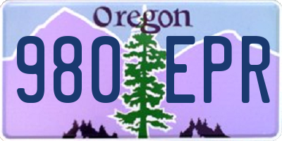 OR license plate 980EPR