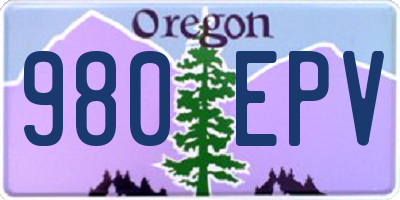 OR license plate 980EPV