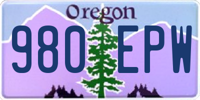OR license plate 980EPW