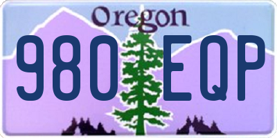 OR license plate 980EQP