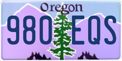 OR license plate 980EQS