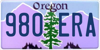 OR license plate 980ERA