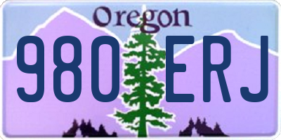 OR license plate 980ERJ