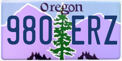 OR license plate 980ERZ