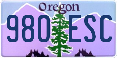 OR license plate 980ESC