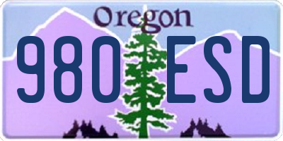 OR license plate 980ESD