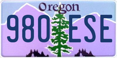 OR license plate 980ESE