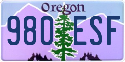 OR license plate 980ESF