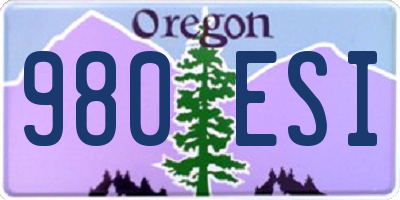 OR license plate 980ESI