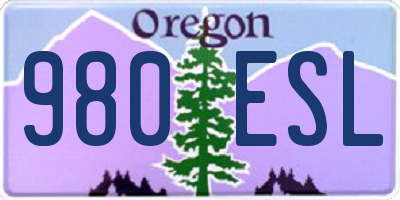 OR license plate 980ESL