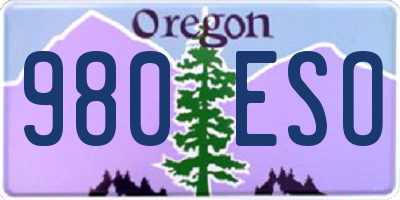 OR license plate 980ESO