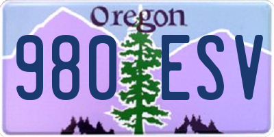 OR license plate 980ESV