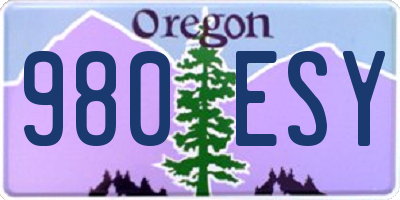 OR license plate 980ESY