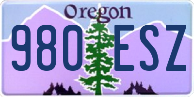 OR license plate 980ESZ