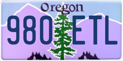 OR license plate 980ETL