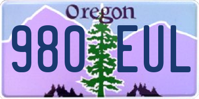 OR license plate 980EUL