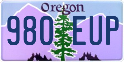 OR license plate 980EUP