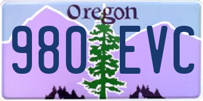 OR license plate 980EVC