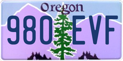 OR license plate 980EVF