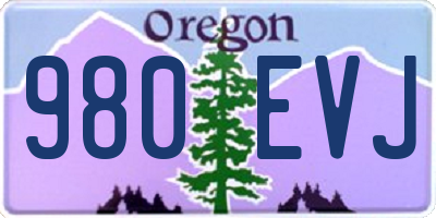 OR license plate 980EVJ