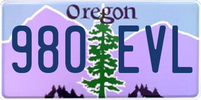OR license plate 980EVL