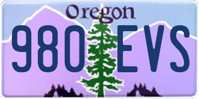 OR license plate 980EVS