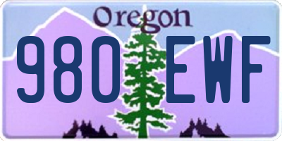 OR license plate 980EWF
