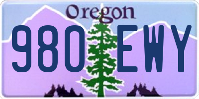 OR license plate 980EWY