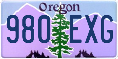 OR license plate 980EXG